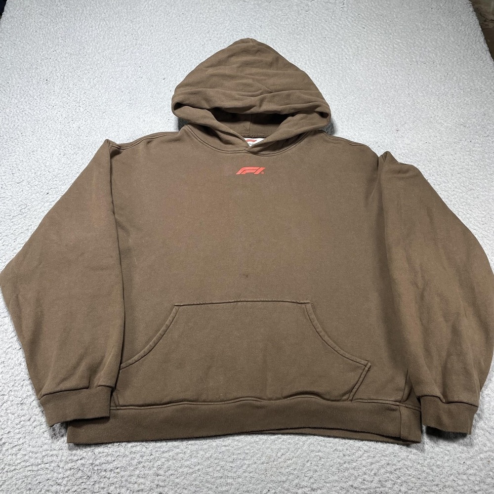 Formula 1 Sweatshirt Mens Large Brown Racing Formula 1‎ PacSun Hoodie Graphic